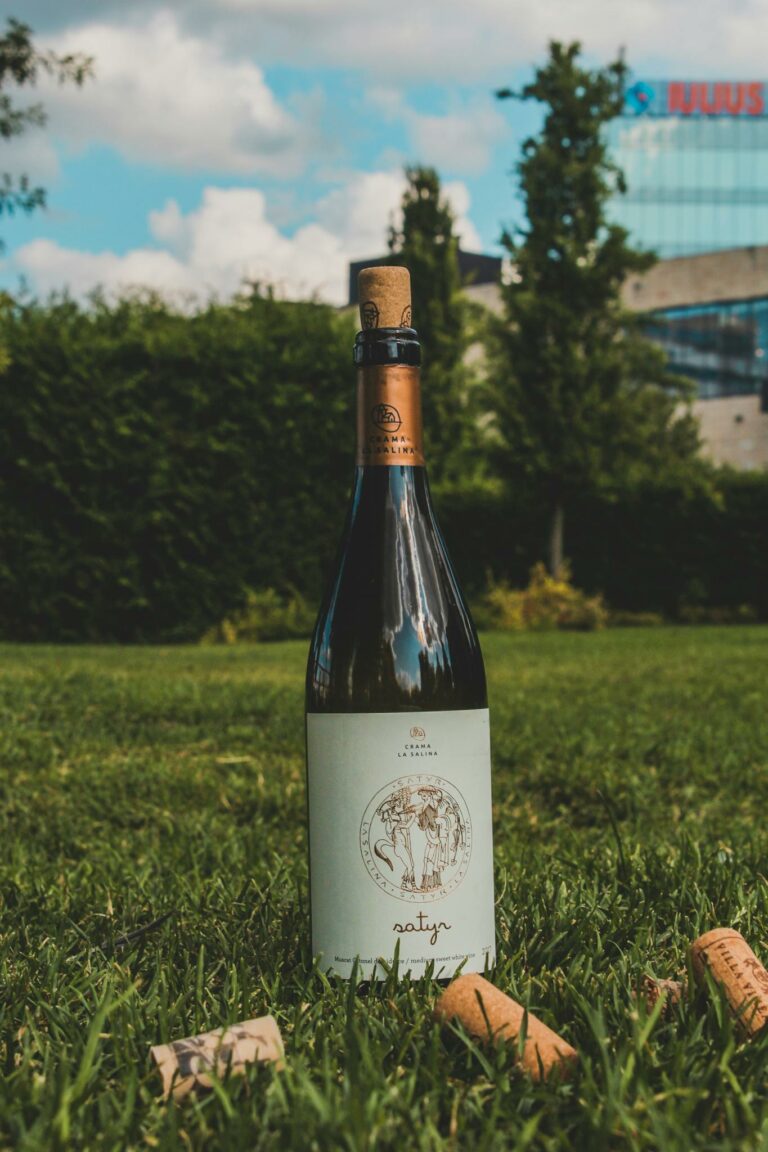 White and Black Labeled Bottle on Green Grass Field